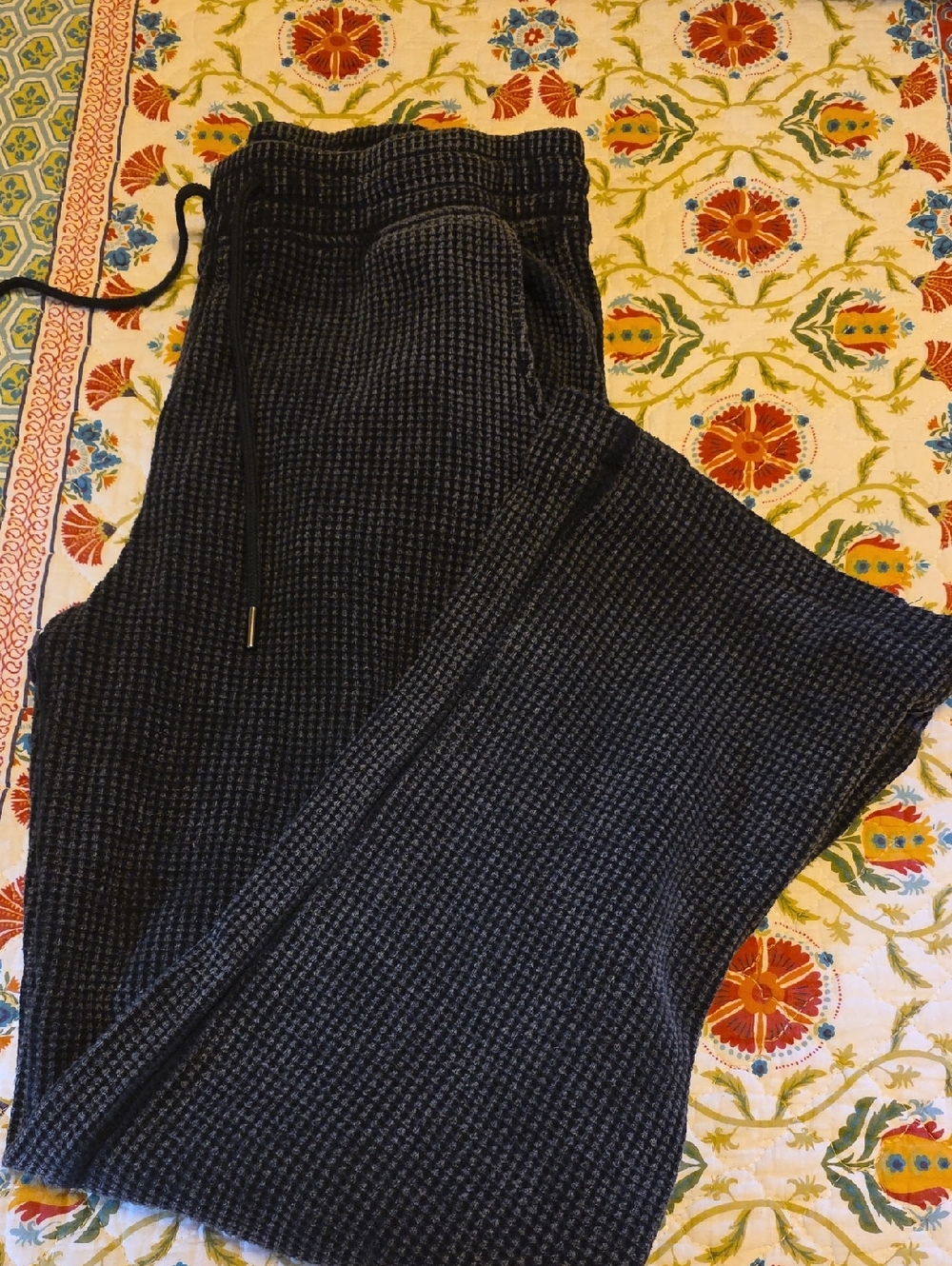 Hippie Rose Black Waffle Knit Lounge Pants